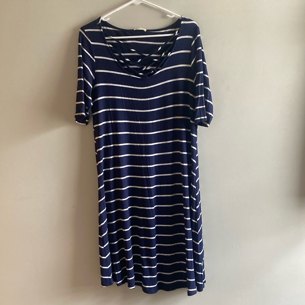 Navy Striped Women's Dress